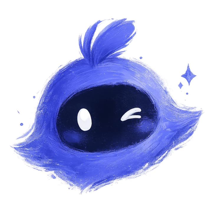 Chapter mascot — a friendly blue spirit